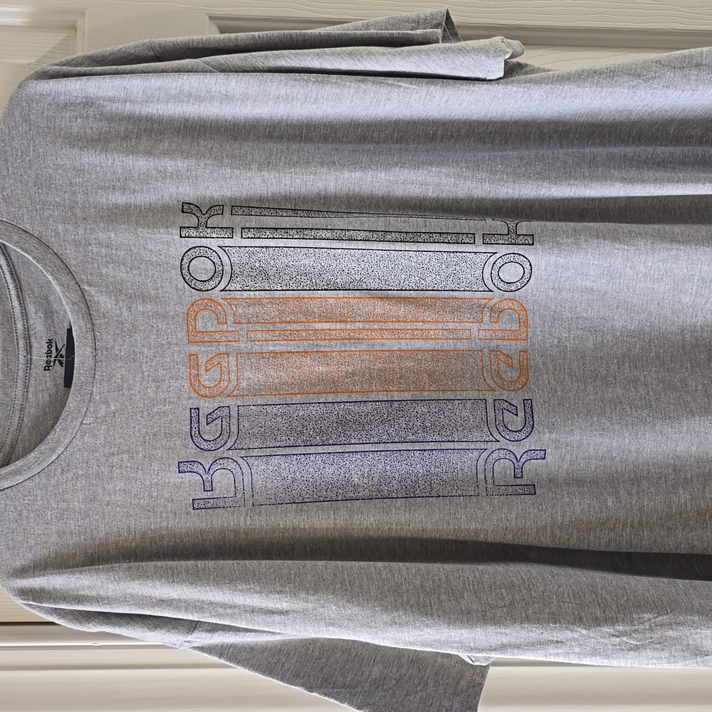 REEBOK BRAND SIGNATURE MEN'S BIG & TALL GRAY SHORT SLEEVE TEE-SHIRT SIZE 2XL
